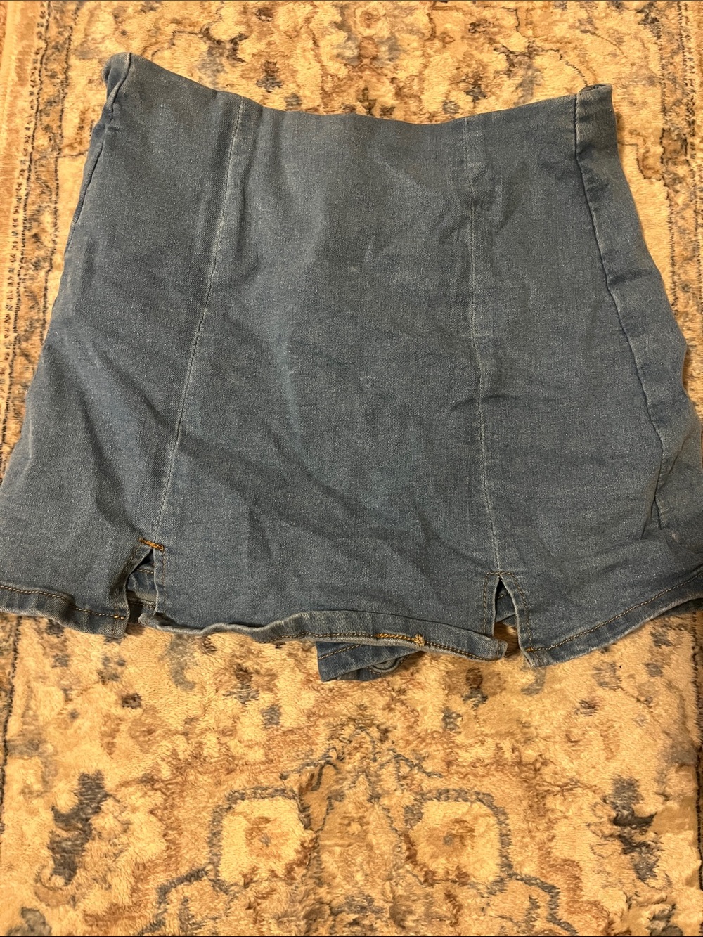 Denim Mini Skort in Blue - Classic Casual Women's Shorts